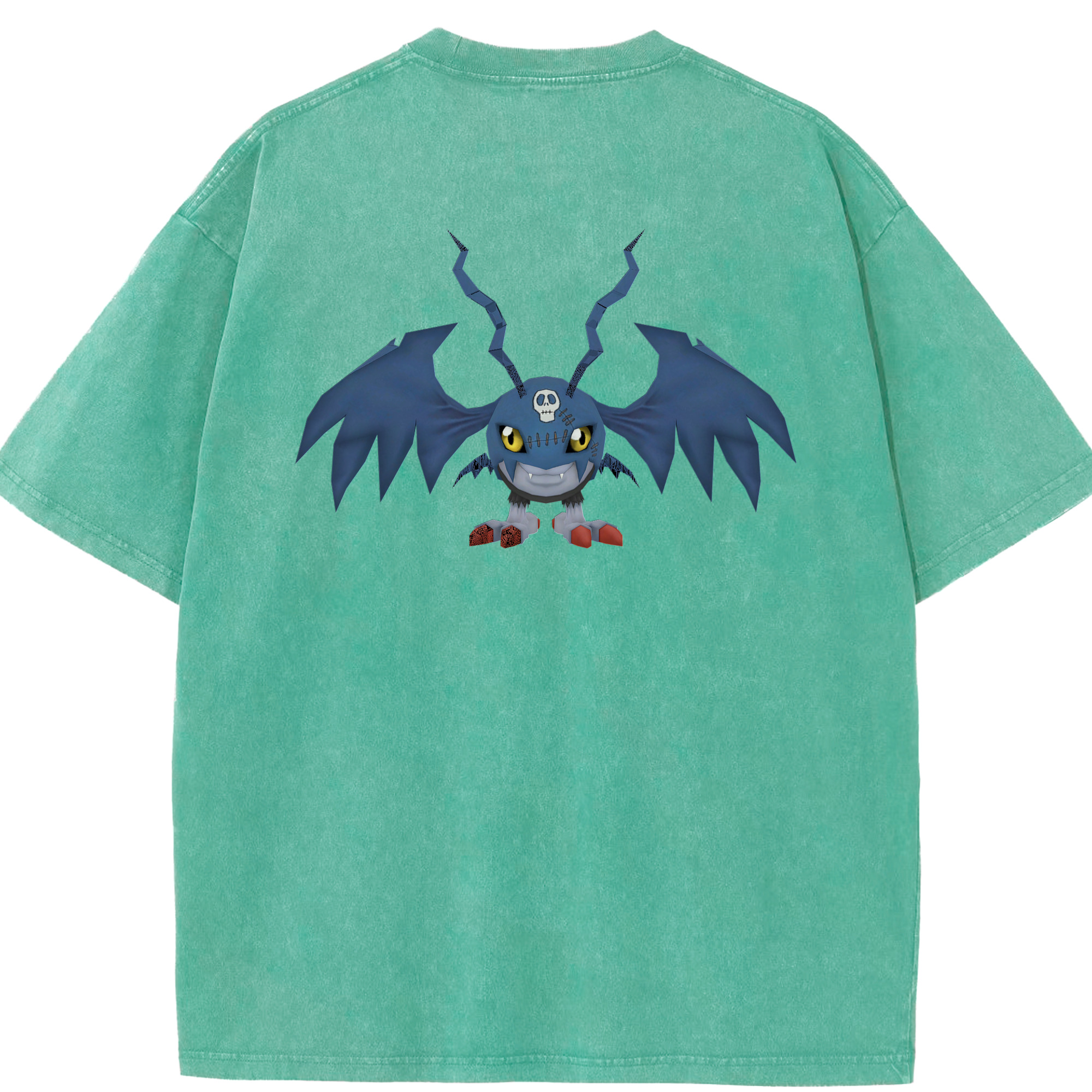 （画像用） Digimon デジタルモンスター/デジモン 綿100% ヴィンテージ風 半袖Tシャツ（背面プリント）